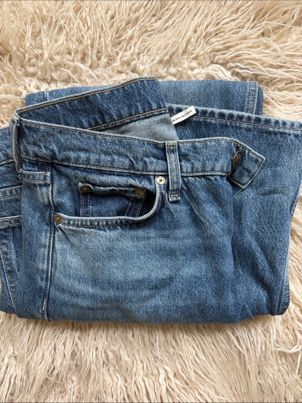 Rag & Bone Saige Low-Rise Relaxed Straight Full in Echo - Picture 3 of 11